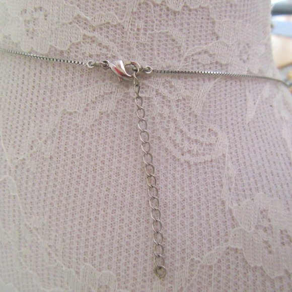 Silver & pink rhinestone heart pendant - Mother's Day - Picture 4 of 7